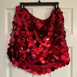 Red Sequin Skirt